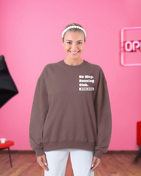 Athleez NO WAY. RUNNING CLUB. - Heavy Oversized Sweatshirt - 100% Bio-Baumwolle - 0% Polyester