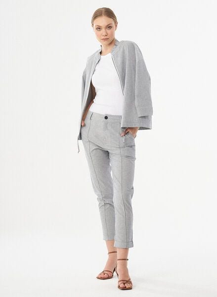 ORGANICATION Karottenhose aus Bio-Baumwolle mit Streifenmuster