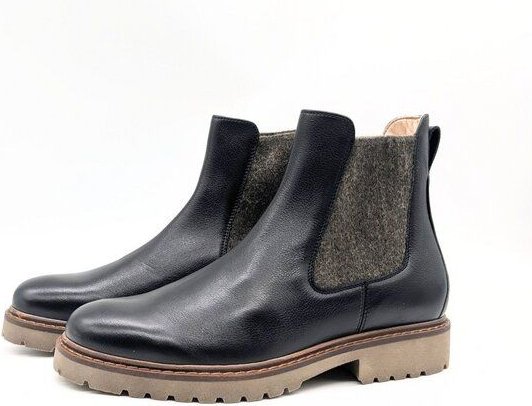 Werner Schuhe Schwarzer Chelsea Boot Tüpfelhyäne