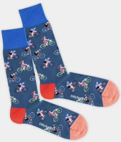 DillySocks Socken Blue Bike aus Biobaumwoll-Mix
