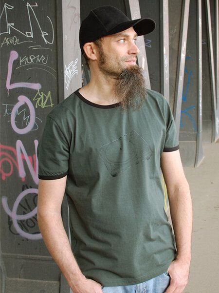 Shirtlab Plattenspieler grüngrau/schwarz Boy-T-Shirt