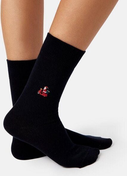 Natural Vibes Santa Vespa Socken Bio GOTS | Bunte Socken | Herren Damen Socken | Weihnachten