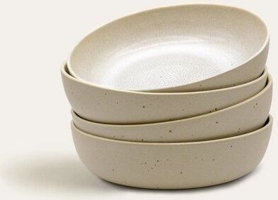 EDDA stoneware Handgemachte Steingut Schale Eelina - Cappuccino Beige (ø 22,0 x 5,5 cm)