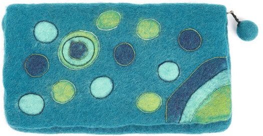 short'n'pietz handgefilztes Täschchen "Bubble" mit Reißverschluß und Stickerei