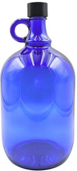 mikken Große blaue Gallone 2 Liter Glasflasche / Wasserflasche mit Deckel