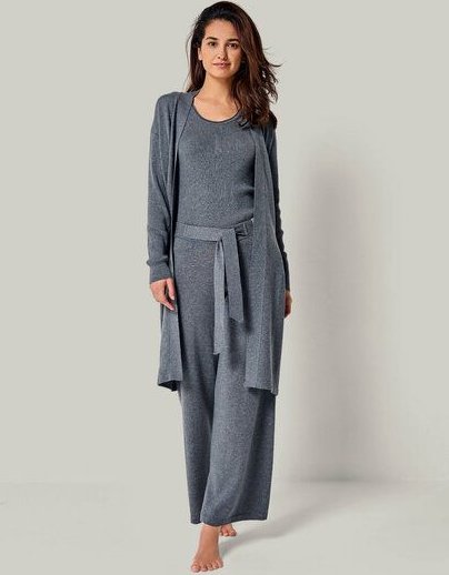YOU LOOK PERFECT Merino Loungewear Set "Cardigan Blossom & Top Blossom & Hose Bailey"