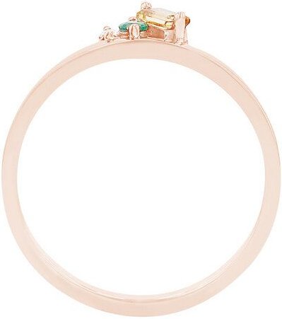 Thumbnail - Eppi Cluster-Ring aus Gold mit Citrin, Smaragd und einem Diamanten Dalit