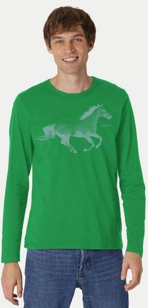 Peaces.bio - handbedruckte Biomode Bio-Herren-Langarmshirt Horsepower