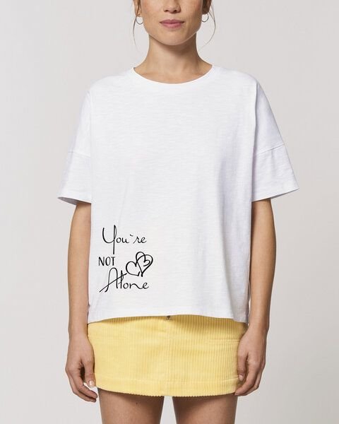 Human Family Kastenförmiges Bio Damen T-Shirt "Mood - You´re Not Alone" in 3 Farben