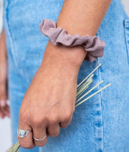 obumi Haargummi - Scrunchie aus Leinen in vielen Farben