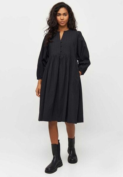KnowledgeCotton Apparel Heavy Seersucker A-Shape Midi Dress - Bio-Baumwollmix