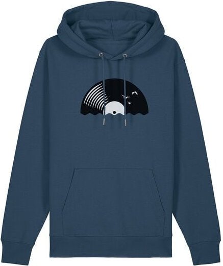 ilovemixtapes Unisex Hoodie „Vinyl Sun“ aus 100 % Bio-Baumwolle – Fair produziert mit Schallplatten-Motiv