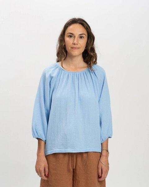 Matona Musselinbluse mit Ballonärmeln für Frauen / Muslin Blouse