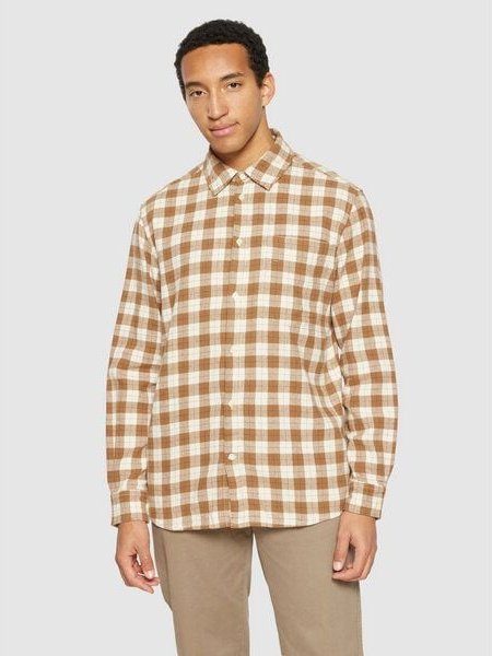 KnowledgeCotton Apparel Kariertes Checked Hemd Loose Fit aus Bio-Baumwolle