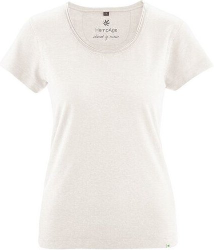 HempAge Damen T-Shirt mit Rollsaum Hanf/Bio-Baumwolle