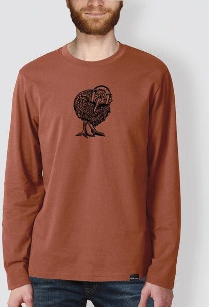 Thumbnail - little kiwi Herren Longsleeve, "Abschalten", Heritage Brown