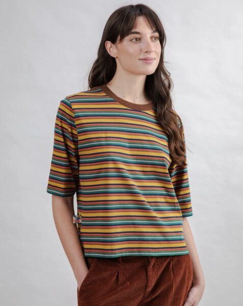 Brava Fabrics T-Shirt Streifen Quadrat Mehrfarbig