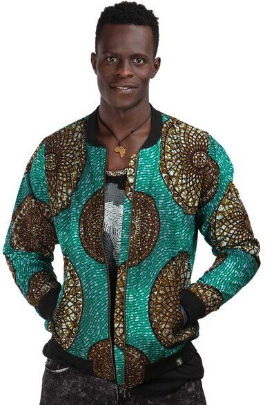 Africulture Bomberjacke 'Mandala' für Männer aus Westafrikanischem Kitenge Stoff