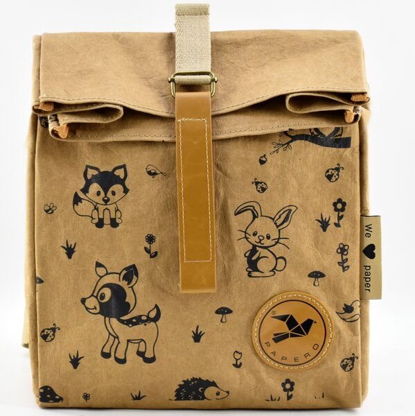 PAPERO Rucksack aus Kraft Papier COUGAR KIDS 8 L leicht, reißfest und wasserfest nachhaltig für Kinder