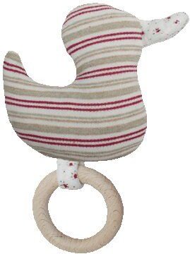 Efie Greifling Ente mit Holzring und Rassel (KbA)