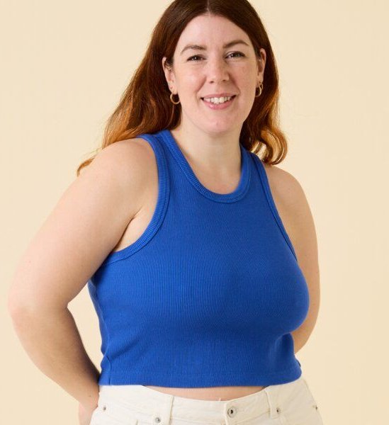 popeia Crop Top aus festem Bio-Baumwoll Stoff (gerippt)