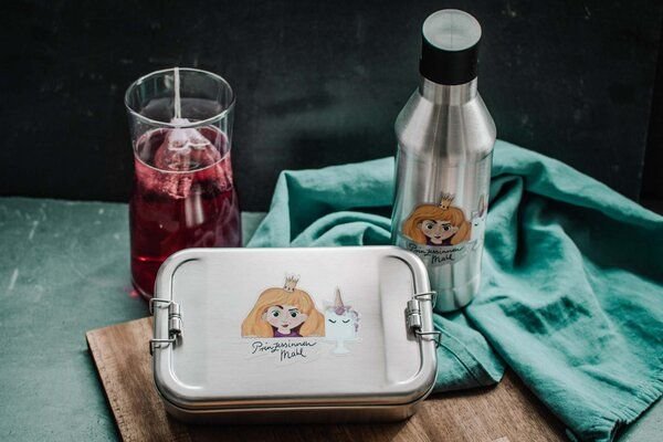 tindobo Edelstahl SET Lunchbox & Trinkflasche Prinzessin (Blond)