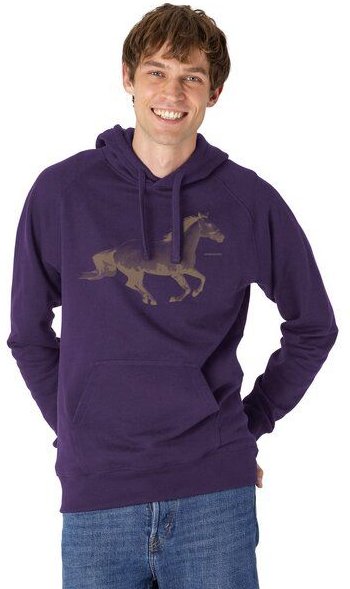 Peaces.bio - handbedruckte Biomode Bio-Herren-Kapuzensweater Horsepower