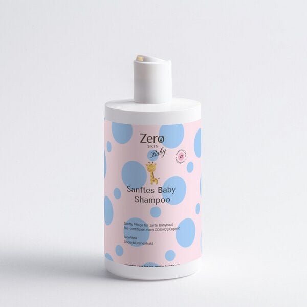Zero Skin Sanftes Baby Shampoo - 400 ml - extra milde Haarwäsche ab Geburt mit Bio-Aloe Vera & Lindenblütenextrakt, präb...