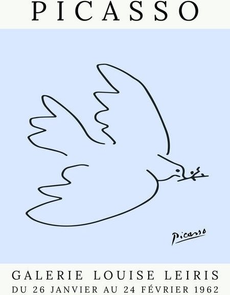 Photocircle Poster / Leinwandbild - Picasso Taube – blau