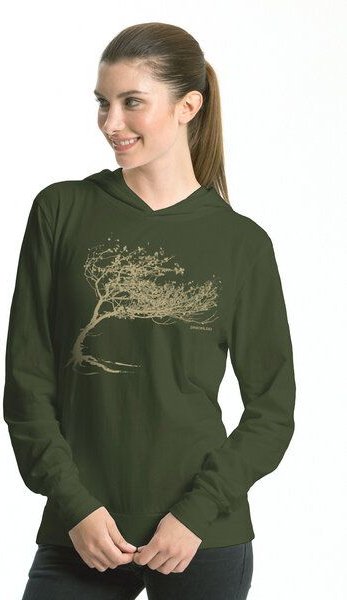 Peaces.bio - handbedruckte Biomode Bio-Jersey-Kapuzensweater Unisex "Windy Tree"
