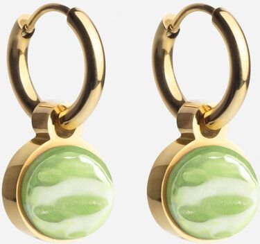 ALEXASCHA Gold Creolen mit Anhänger | Mix & Match