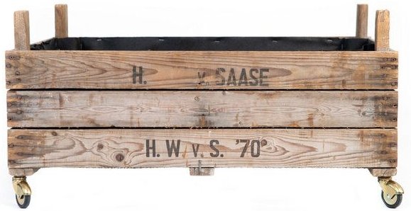 Die Stadtgärtner Rollendes Upcycling-Hochbeet aus Zwiebelsieben (75 x 51 x 37,5 cm)