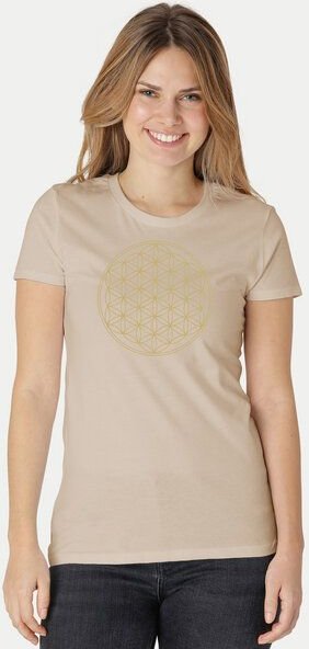 Peaces.bio - handbedruckte Biomode Bio-Damen-T-Shirt Die Blume des Lebens