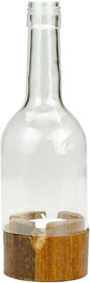 Chako Zanzibar Upcycling Kerzenhalter - Insight - Grün/Klar - Weinflasche