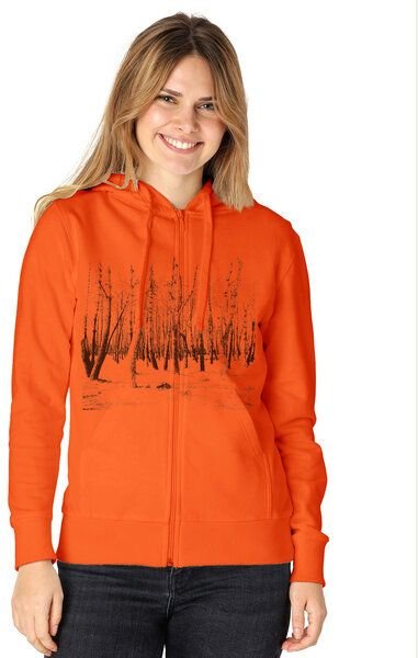 Peaces.bio - handbedruckte Biomode Zip-Hoodie Woodland Damen