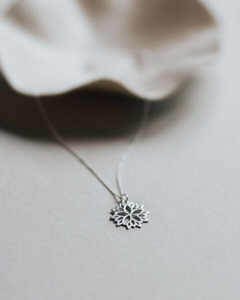 lille mus Kette 'Blumenstern' 925 Silber / vergoldet