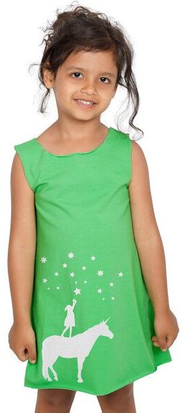 HANDGEDRUCKT "Wünsche" Kinder Biokleidchen (kbA)