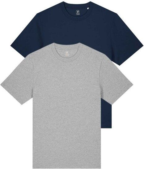 YTWOO Doppelpack Unisex-T-Shirts aus schwerem Stoff | Bio-Baumwolle