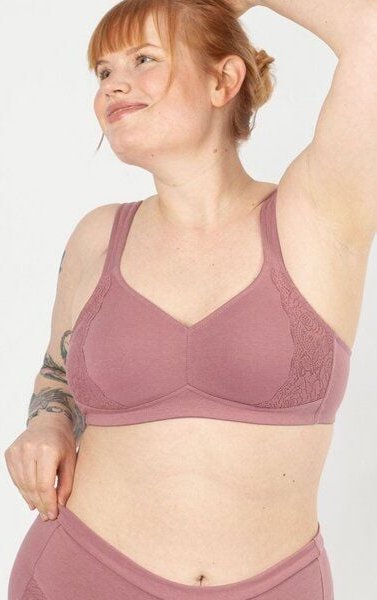 erlich textil Henriette bügelloser BH mit Spitze aus Bio-Baumwolle, made in Europe