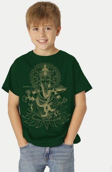 Peaces.bio - handbedruckte Biomode Bio-Kinder T-Shirt Ganesha