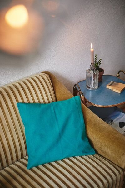 HängemattenGlück Kissenbezug aus reiner Bio Baumwolle 40x40cm Blautöne