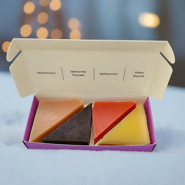 Kleine Auszeit Manufaktur Winterseifen Auswahl in der Geschenkbox