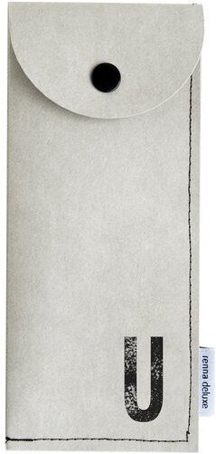 renna deluxe Stifteetui mit Monogramm, vegan, Federmäppchen, schwarz, braun, grau