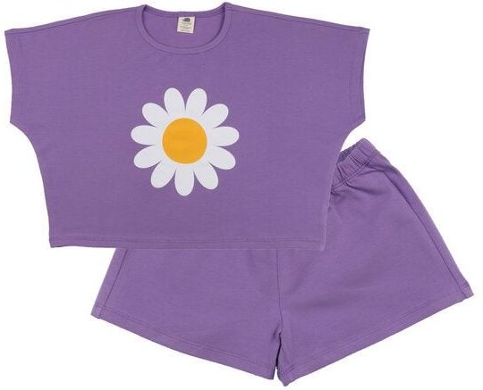 Schlafanzug Bio-Baumwolle Lila - Walkiddy Wild Flower Set