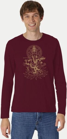 Peaces.bio - handbedruckte Biomode Bio-Herren-Langarmshirt Ganesha