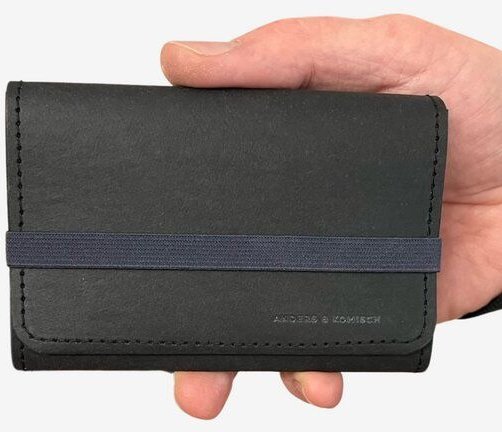 ANDERS & KOMISCH Portemonnaie mittelgroß - A&K KOMPAKT Geldbeutel vegan Schwarz