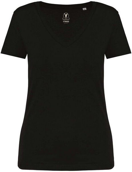 YTWOO Damen Tshirt mit V-Ausschnitt aus 100% Bio-Baumwolle