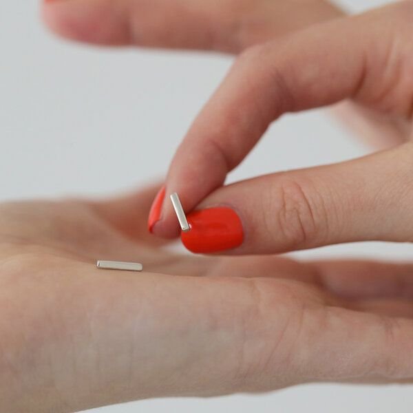 BELLYBIRD Jewellery OHRSTECKER - kleines Stäbchen, wasserfest, Silber 925/ vergoldet