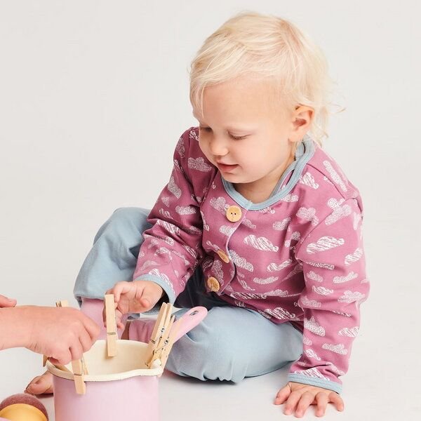 Cheeky Apple Gefüttertes Jäckchen "Wolken Vintage Rose" aus Bio-Baumwolle