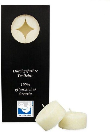 Thumbnail - Kerzenfarm Hahn Teelichter aus Stearin ohne Hülle in vielen Farben